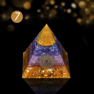 Olivenorma Natural Crystal Copper Coil Tree Orgone Pyramid