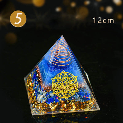 Olivenorma 5-15cm Clear Crystal Blue Aventurine Orgone Pyramid