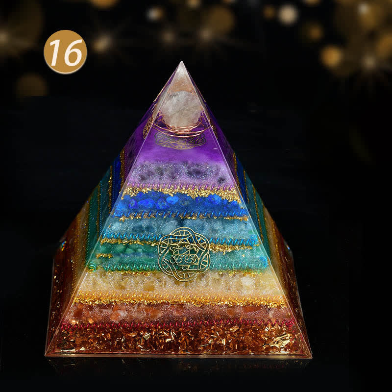 Olivenorma Chakra Energy Triangle Crystal Ball Orgone Pyramid