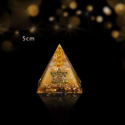 Olivenorma Lucky and Prosperous Natural Citrine Orgone Pyramid