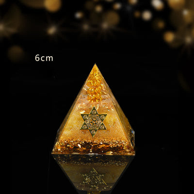 Olivenorma Lucky and Prosperous Natural Citrine Orgone Pyramid