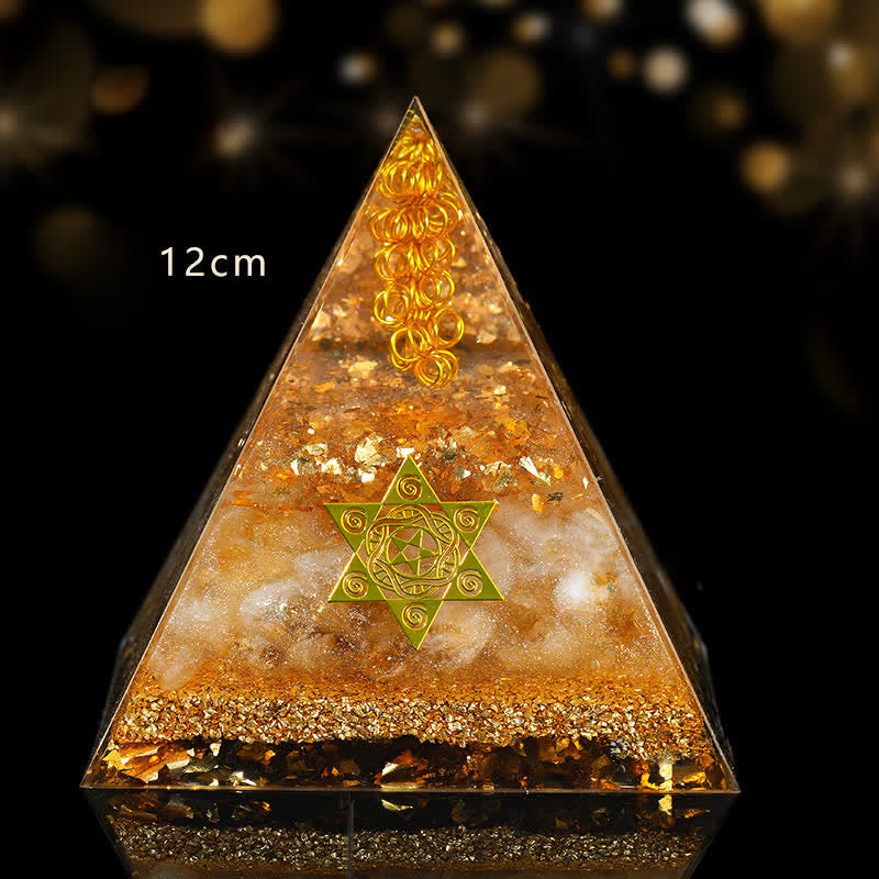 Olivenorma Lucky and Prosperous Natural Citrine Orgone Pyramid