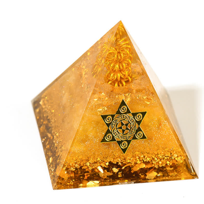 Olivenorma Lucky and Prosperous Natural Citrine Orgone Pyramid