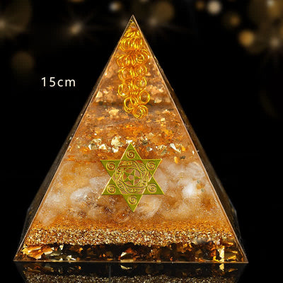 Olivenorma Lucky and Prosperous Natural Citrine Orgone Pyramid