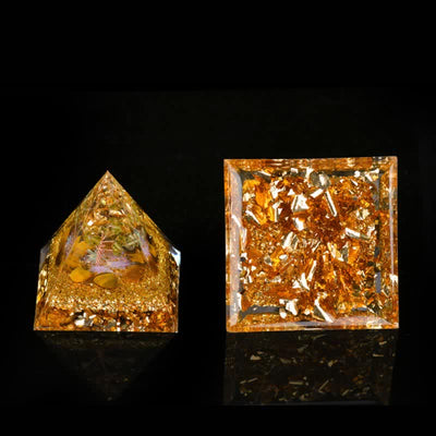 Olivenorma Peridot Tiger Eye Tree of Life Orgone Pyramid