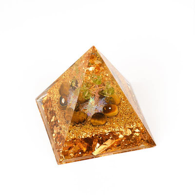 Olivenorma Peridot Tiger Eye Tree of Life Orgone Pyramid
