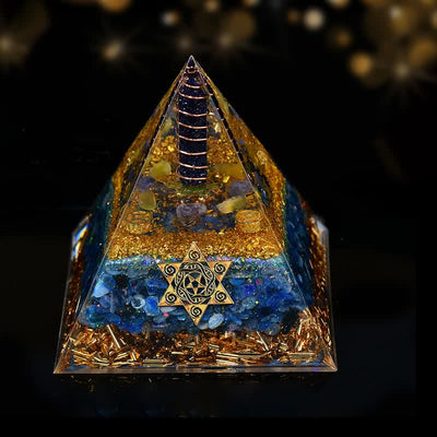 Olivenorma 10cm Good Luck Natural Crystal Prism Orgone Pyramid