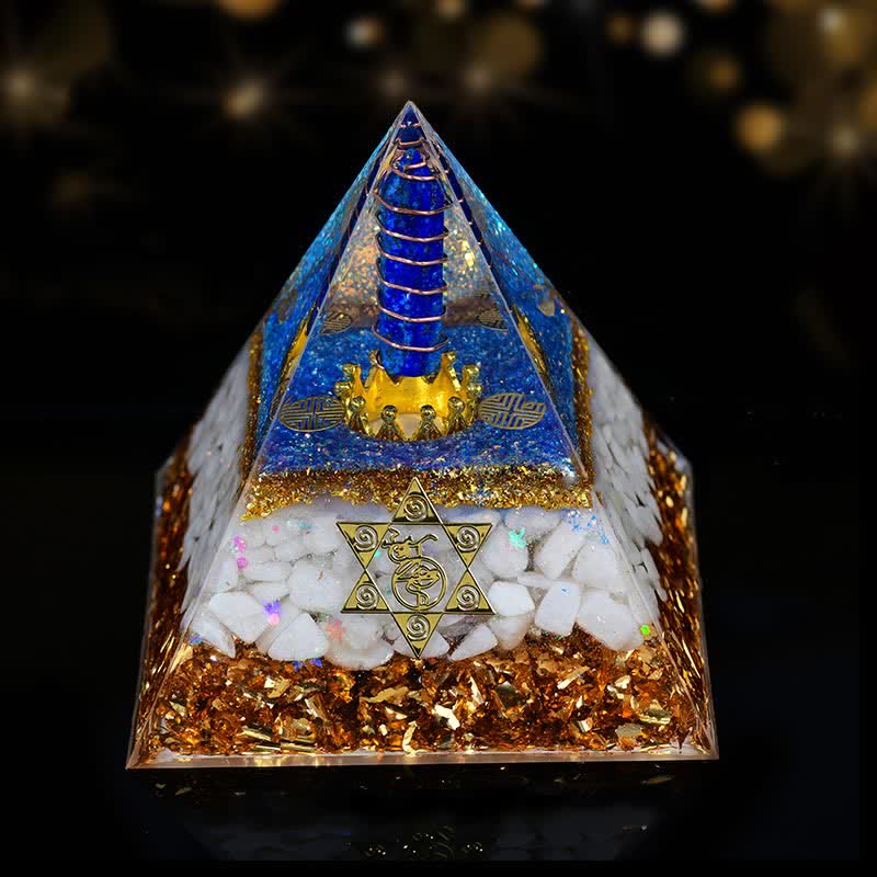 Olivenorma 10cm Good Luck Natural Crystal Prism Orgone Pyramid