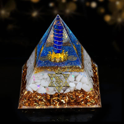 Olivenorma 10cm Good Luck Natural Crystal Prism Orgone Pyramid