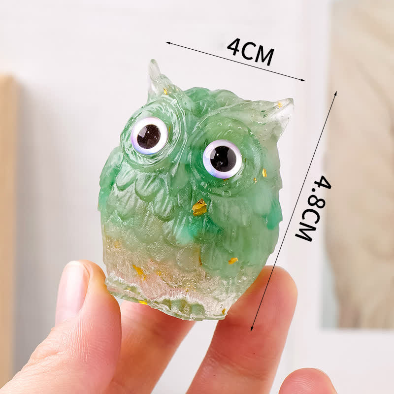 Olivenorma Epoxy Gravel Owl Ornament Gemstone Decoration