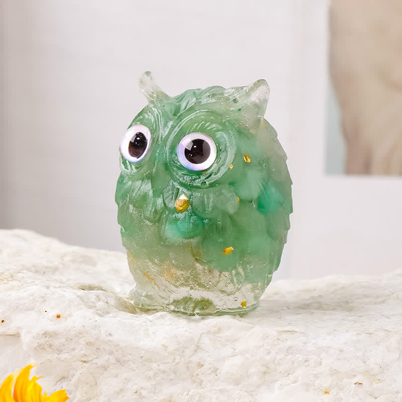 Olivenorma Epoxy Gravel Owl Ornament Gemstone Decoration