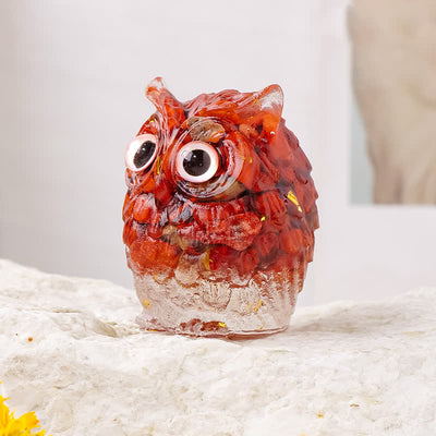 Olivenorma Epoxy Gravel Owl Ornament Gemstone Decoration