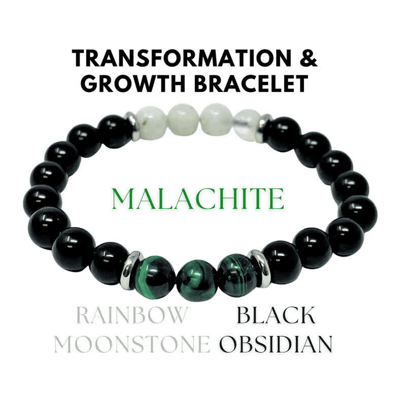 Olivenorma Obsidian Malachite Moonstone Beads Bracelet