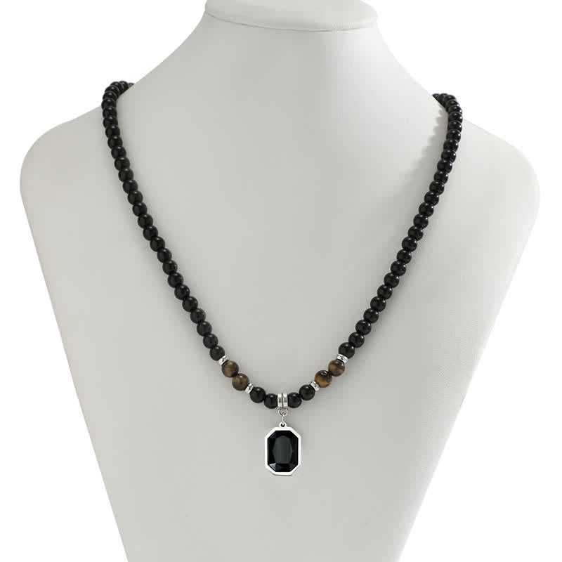 Olivenorma Black Onyx Natural Stone Beads Men Necklace - image 7