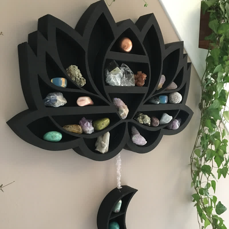 Olivenorma Creative Lotus With Moon Crystal Shelf