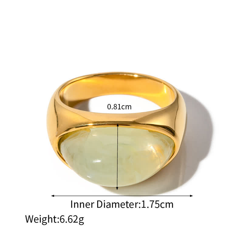 Olivenorma Clear Crystal Peridot 18k Stainless Steel Ring