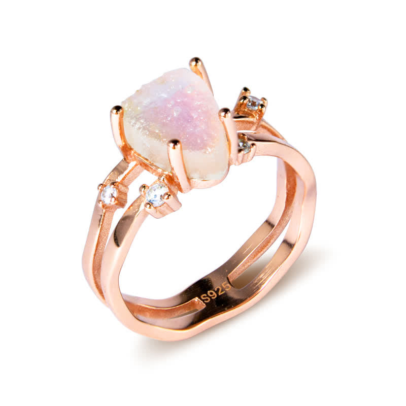 Olivenorma Cut Irregular Triangle Moonstone Silver Ring - image 6