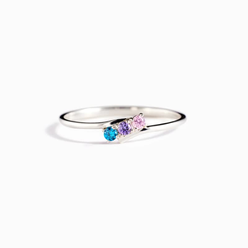 Olivenorma S925 Sterling Silver Birthstone Diamond Ring