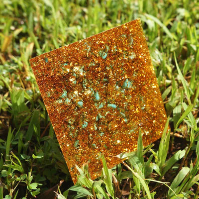 Olivenorma Tiger Eye Turquoise Peridot Buddha Orgone Pyramid