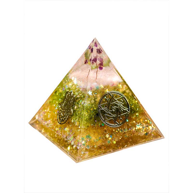 Olivenorma "Blessings" Amethyst Peridot Citrine Orgone Pyramid