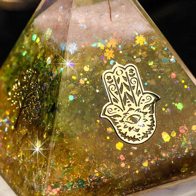 Olivenorma "Blessings" Amethyst Peridot Citrine Orgone Pyramid