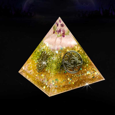 Olivenorma "Blessings" Amethyst Peridot Citrine Orgone Pyramid