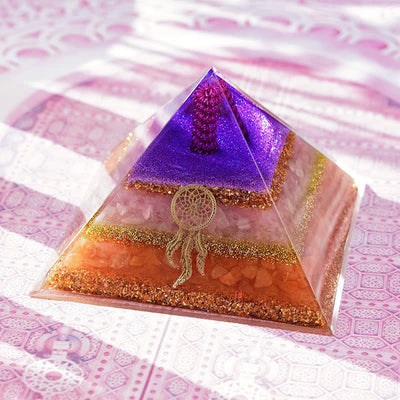 Olivenorma "Love and Beauty" Rose Quartz Sun Stone Orgone Pyramid