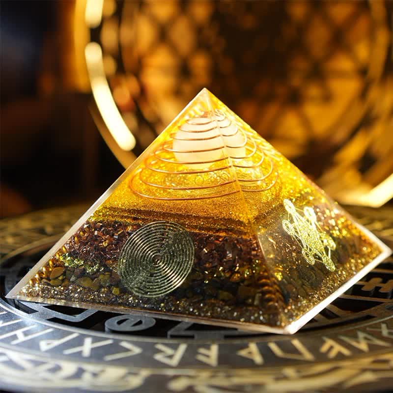 Olivenorma "Light of Fortune" Natural Stone Orgone Pyramid