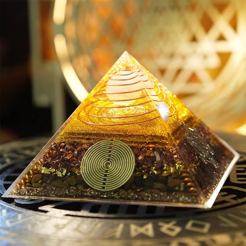 Olivenorma "Light of Fortune" Natural Stone Orgone Pyramid