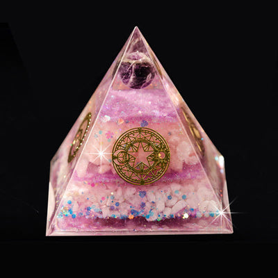 Olivenorma "Luck in Love" Amethyst Rose Quartz Orgone Pyramid