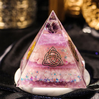 Olivenorma "Luck in Love" Amethyst Rose Quartz Orgone Pyramid