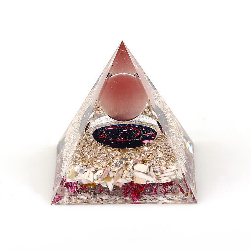 Olivenorma 6cm Natural Stone Constellation Orgone Pyramid