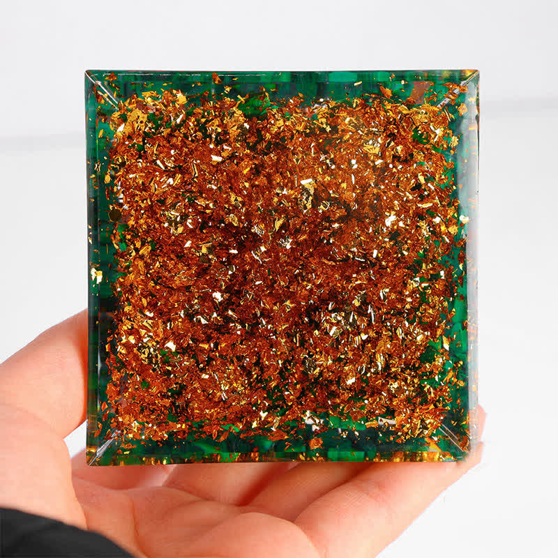 Olivenorma Copper Tree of Life Malachite Orgone Pyramid