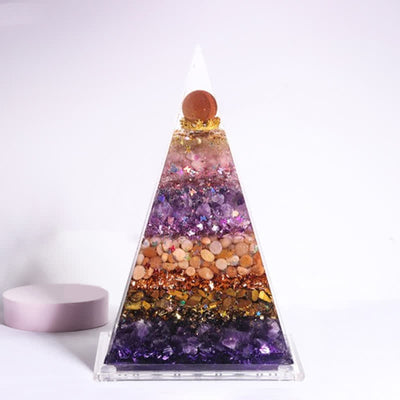 Olivenorma Energy Natural Stone Long Pointed Orgone Pyramid