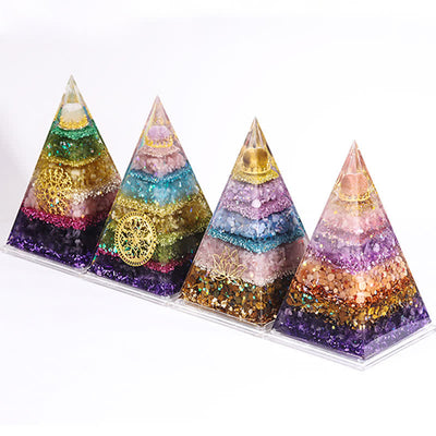 Olivenorma Energy Natural Stone Long Pointed Orgone Pyramid