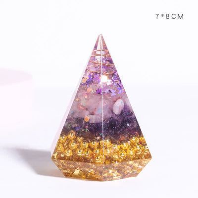 Olivenorma Natural Stone Resin Casting Polygonal Orgone Pyramid