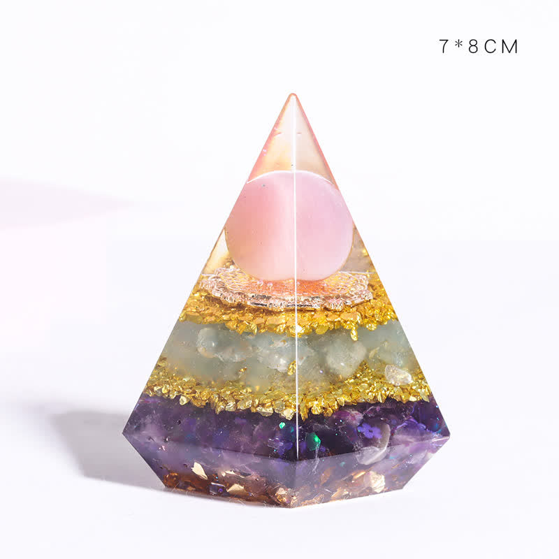 Olivenorma Natural Stone Resin Casting Polygonal Orgone Pyramid