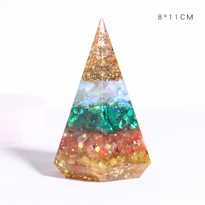 Olivenorma Natural Stone Resin Casting Polygonal Orgone Pyramid