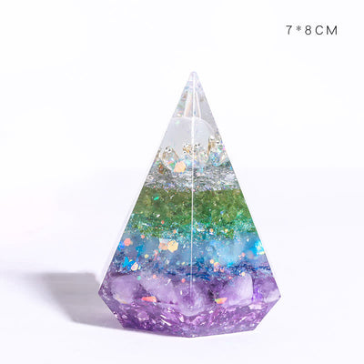 Olivenorma Natural Stone Resin Casting Polygonal Orgone Pyramid