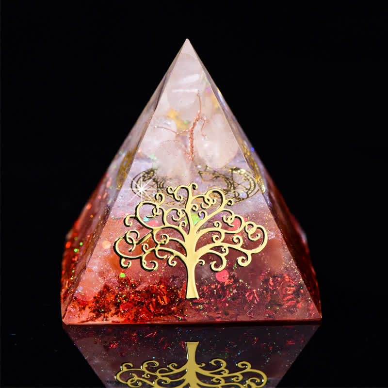 Olivenorma 6cm Tree Of Life Natural Stone Orgone Pyramid