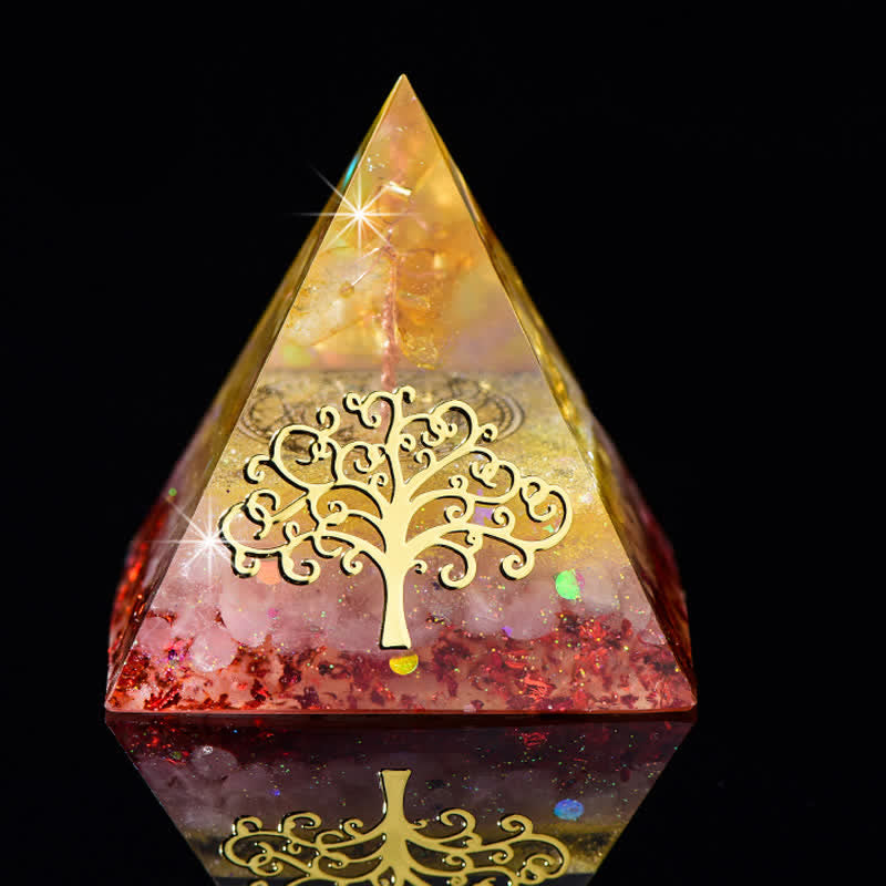 Olivenorma 6cm Tree Of Life Natural Stone Orgone Pyramid