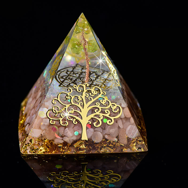 Olivenorma 6cm Tree Of Life Natural Stone Orgone Pyramid