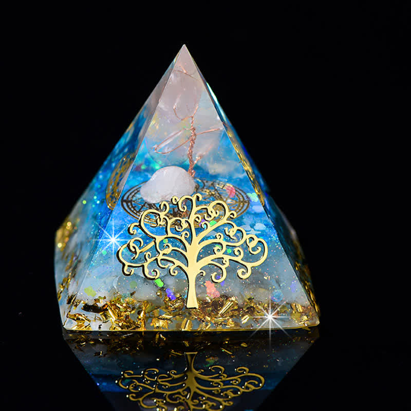 Olivenorma 6cm Tree Of Life Natural Stone Orgone Pyramid