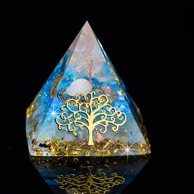 Olivenorma 6cm Tree Of Life Natural Stone Orgone Pyramid