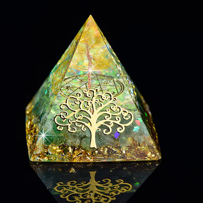 Olivenorma 6cm Tree Of Life Natural Stone Orgone Pyramid