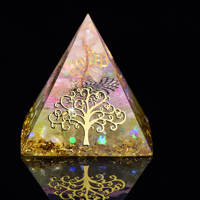 Olivenorma 6cm Tree Of Life Natural Stone Orgone Pyramid