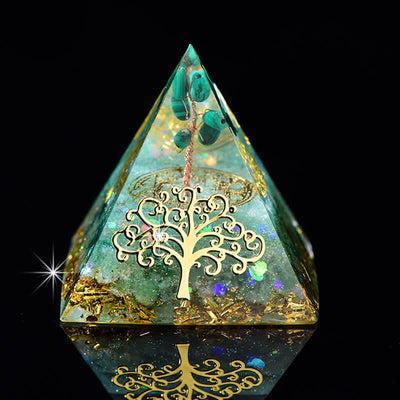 Olivenorma 6cm Tree Of Life Natural Stone Orgone Pyramid