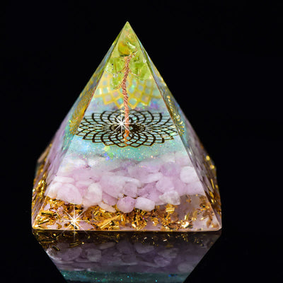 Olivenorma 6cm Tree Of Life Natural Stone Orgone Pyramid