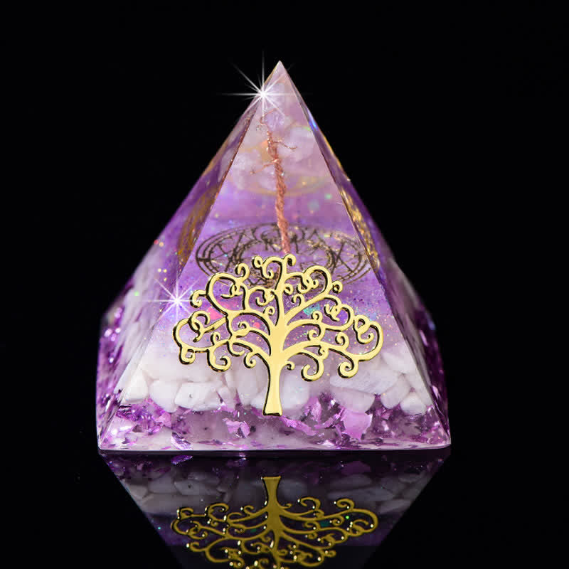 Olivenorma 6cm Tree Of Life Natural Stone Orgone Pyramid