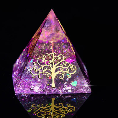 Olivenorma 6cm Tree Of Life Natural Stone Orgone Pyramid